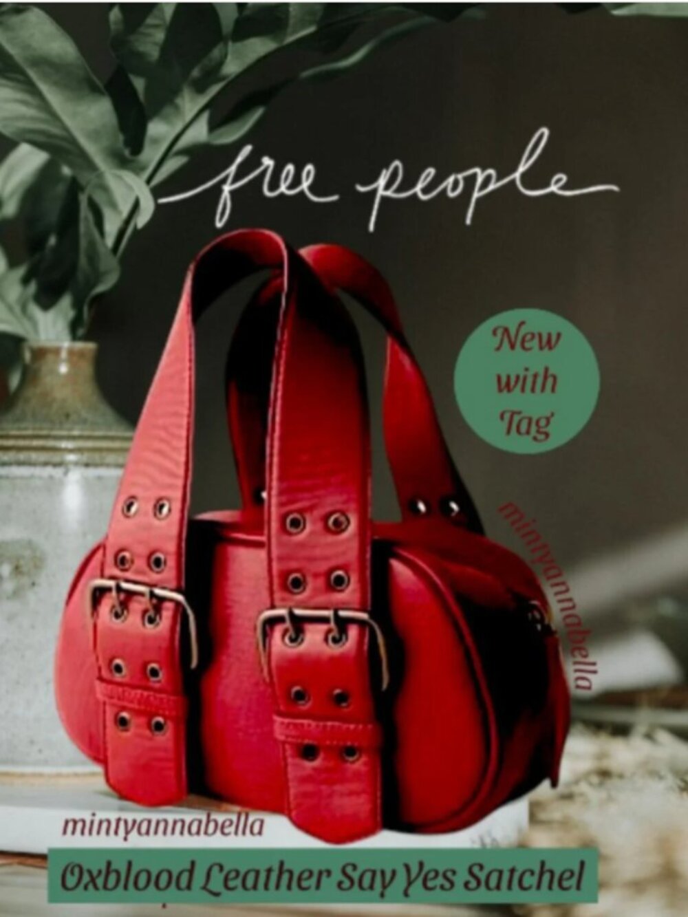Free People Oxblood Leather Say Yes Bag
